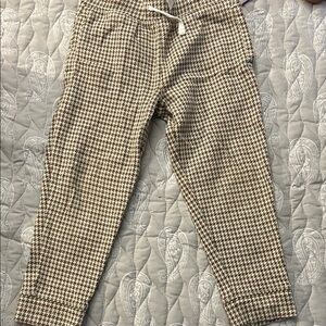 Janie and Jack Houndstooth Joggers - Green, White, and Brown